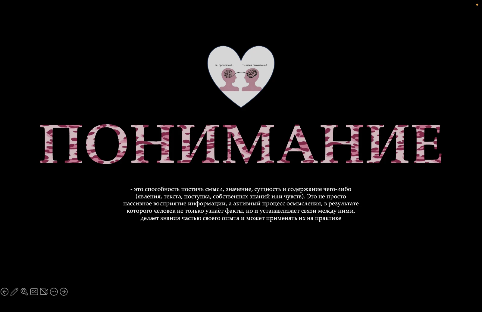 Презентация для вас и вашего партнера - "Понимание"